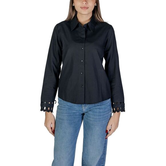 Jacqueline De Yong Black Cotton Women's Blouse